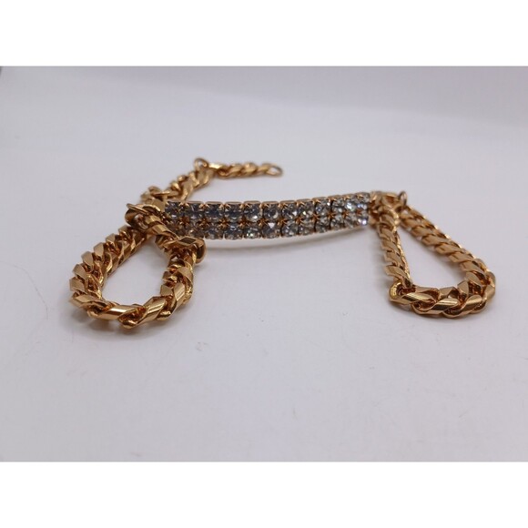 Beautiful 10" Vintage Gold Tone Avon Boot Anklet Cuban Link Bracelet - Picture 3 of 13